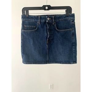 Balenciaga 5-Pockets Jeans Denim Straight Mini Skirt Deep Blue IT 34/Small